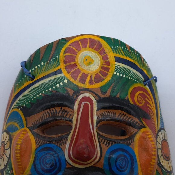 Tribal Wall Mask From Acapulco-Ceramic - Picture 9 of 11
